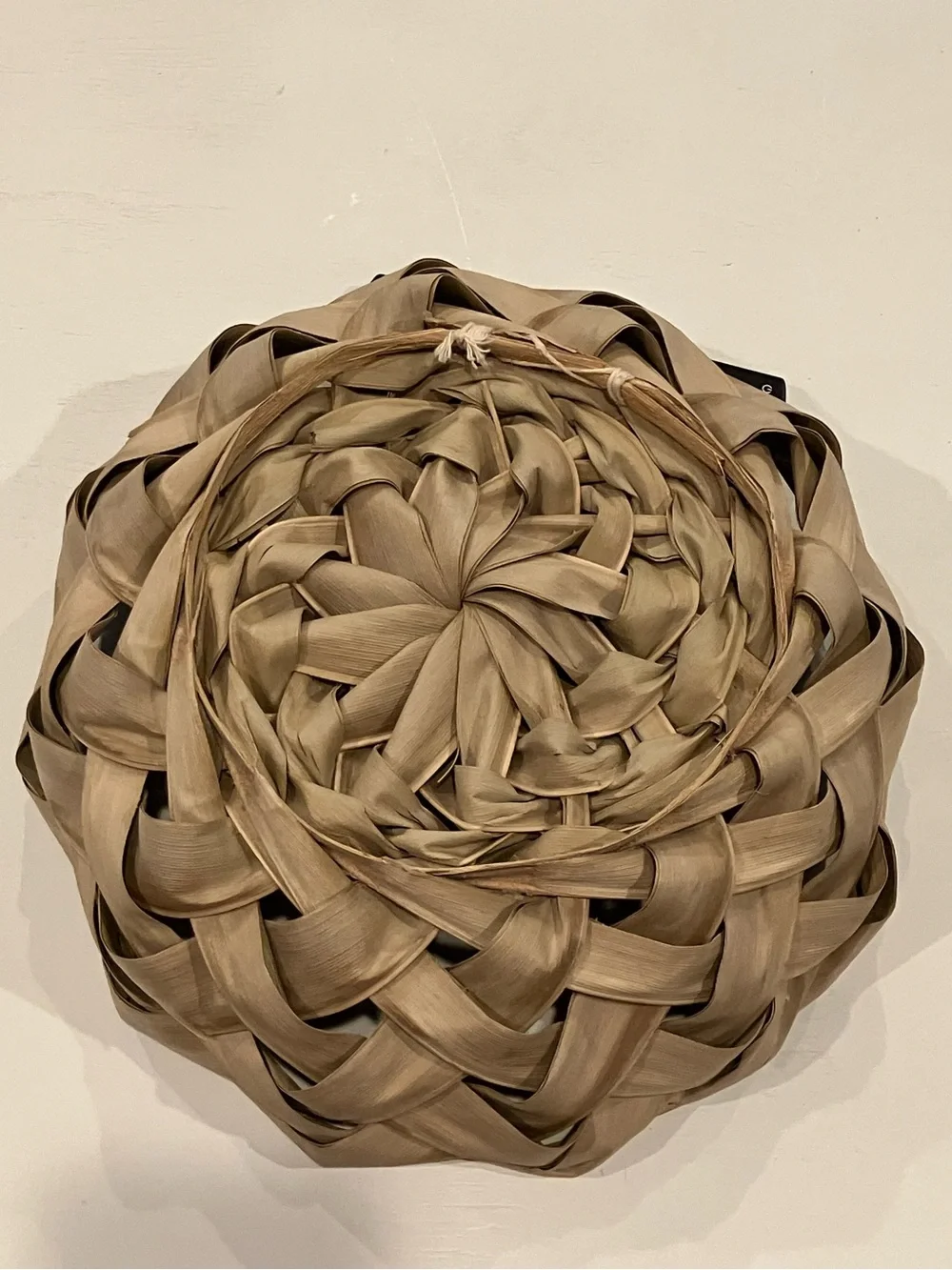Handwoven Palm Leaf Round Basket